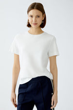 Load image into Gallery viewer, Oui T-Shirt With Embroidered Detail White
