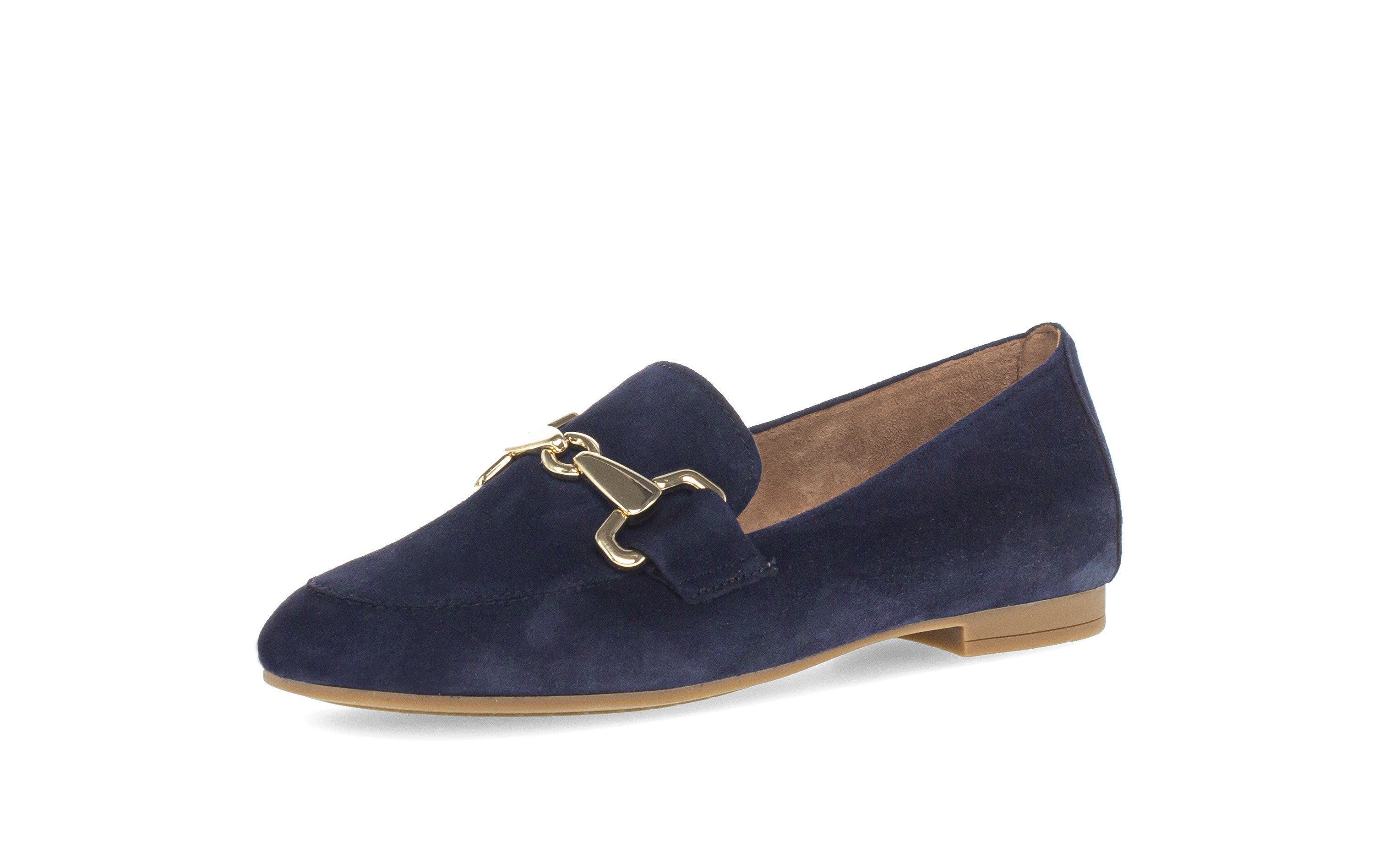 Gabor Suede Buckle Loafer Blue