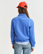 Load image into Gallery viewer, Blue Half Zip Sweatshirt
