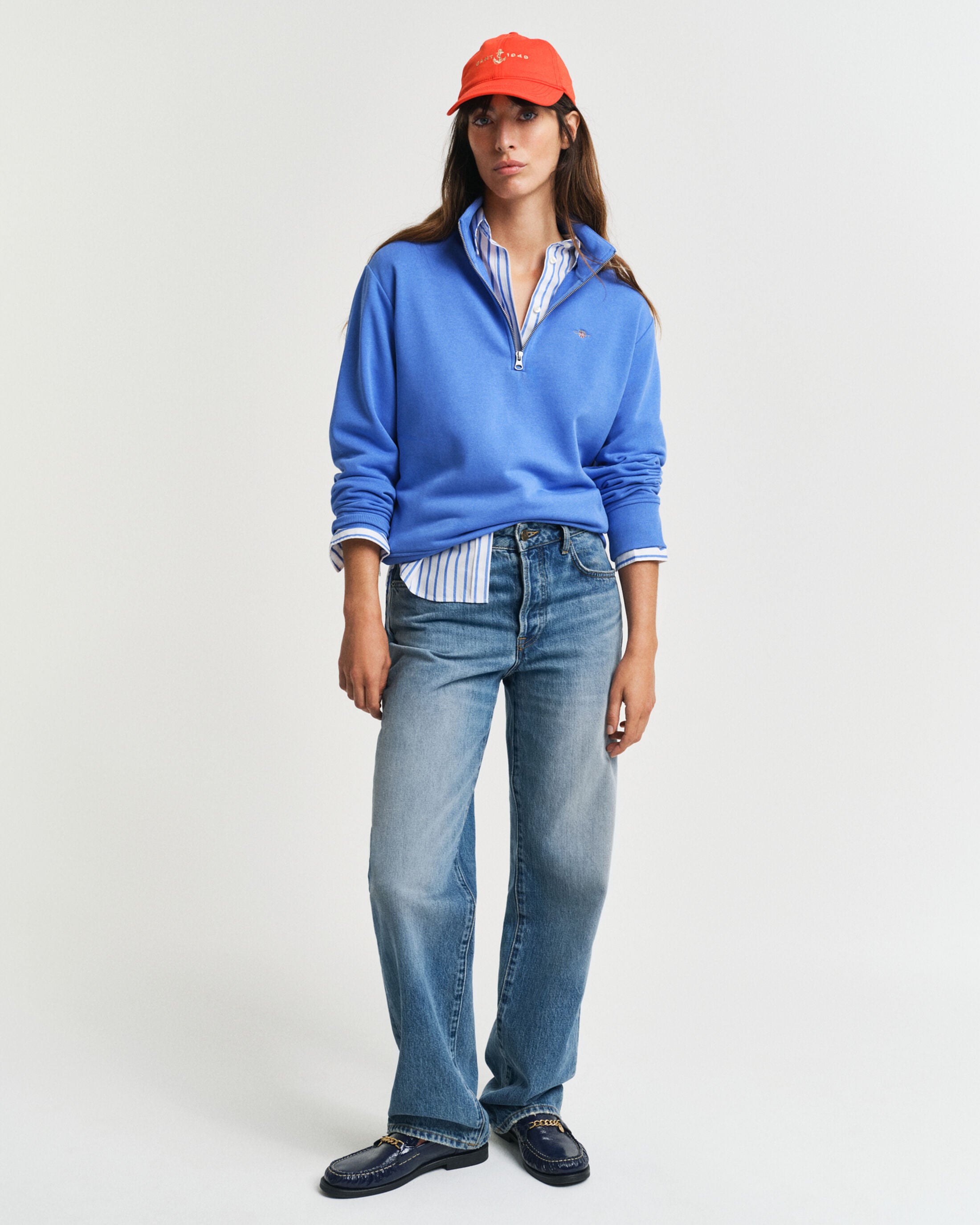 Blue Half Zip Sweatshirt