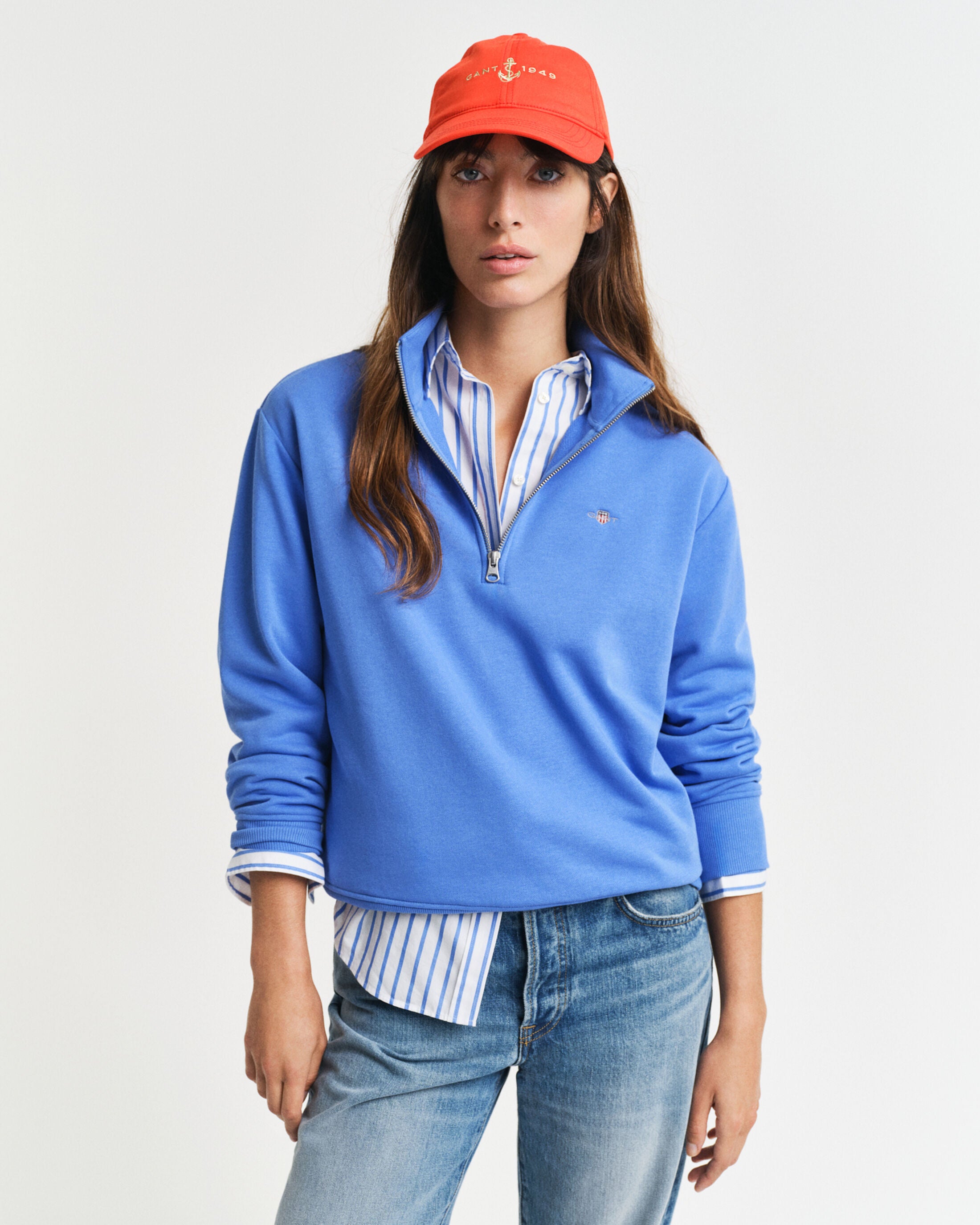 Blue Half Zip Sweatshirt