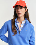 Load image into Gallery viewer, Blue Half Zip Sweatshirt
