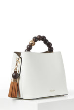 Load image into Gallery viewer, White Demi Beaded Handle Bag
