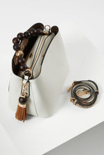 Load image into Gallery viewer, White Demi Beaded Handle Bag
