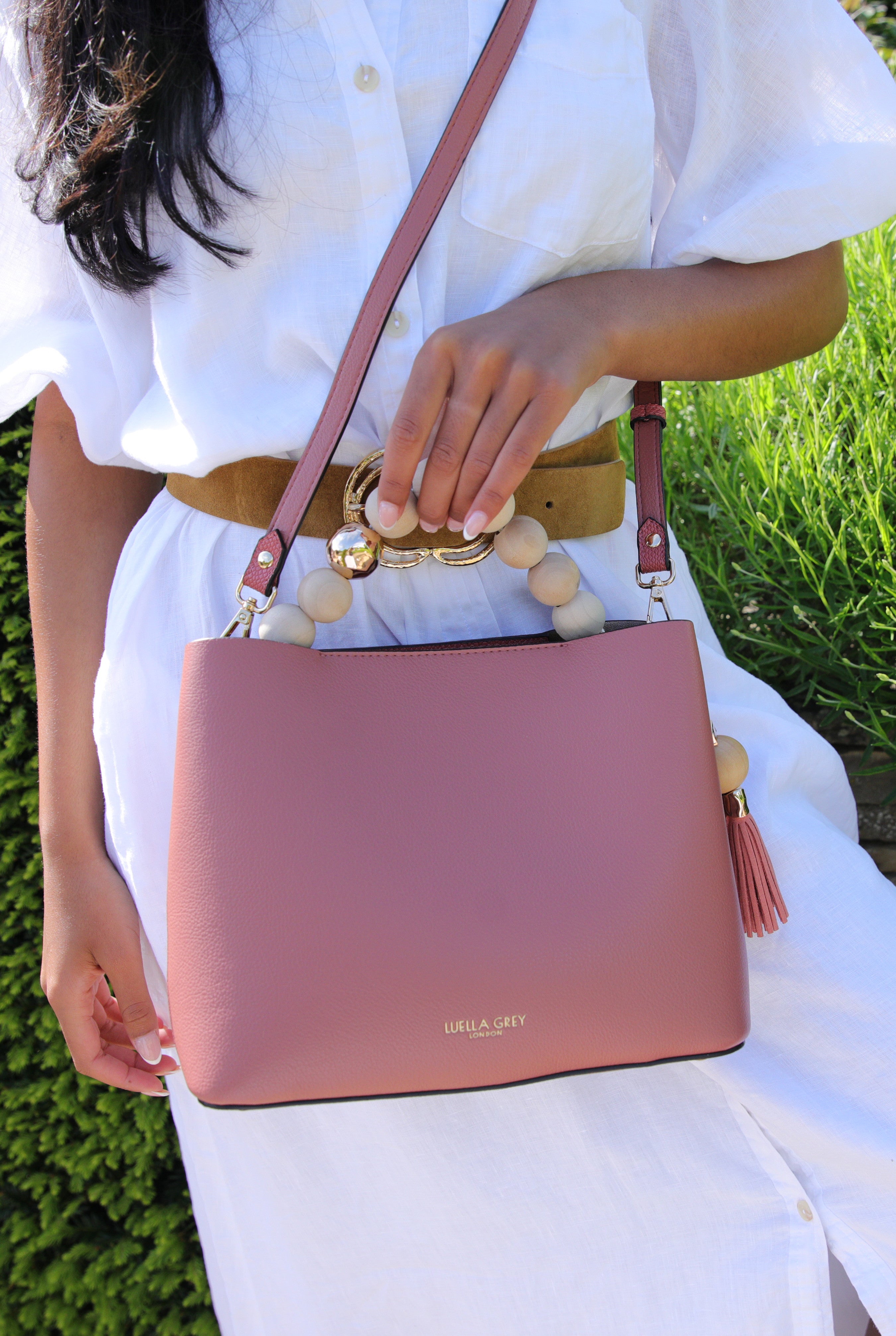 Pink Demi Beaded Handle Bag