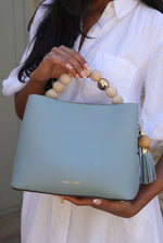 Load image into Gallery viewer, Blue Demi Beaded Handle Bag
