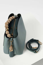 Load image into Gallery viewer, Blue Demi Beaded Handle Bag
