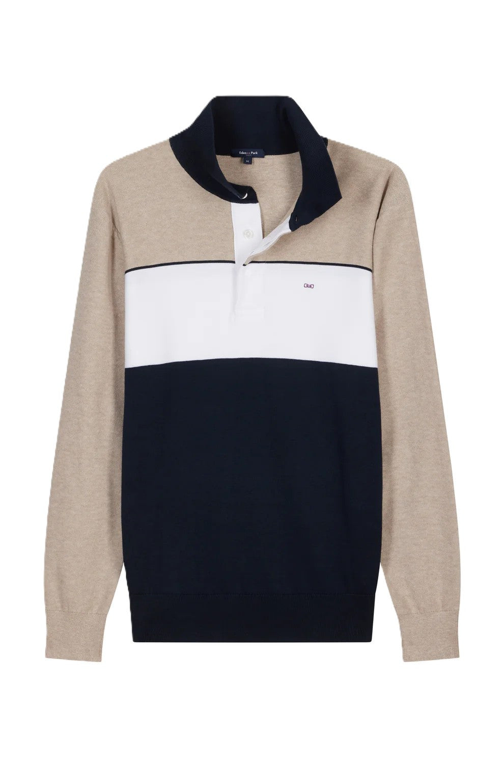 Beige Knitted Rugby Top