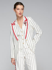 Off White Heather Stripe Blazer