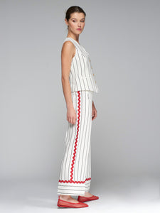 Off White Sandra Stripe Trouser