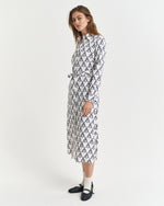 Load image into Gallery viewer, White Rope Print Shirt Dress
