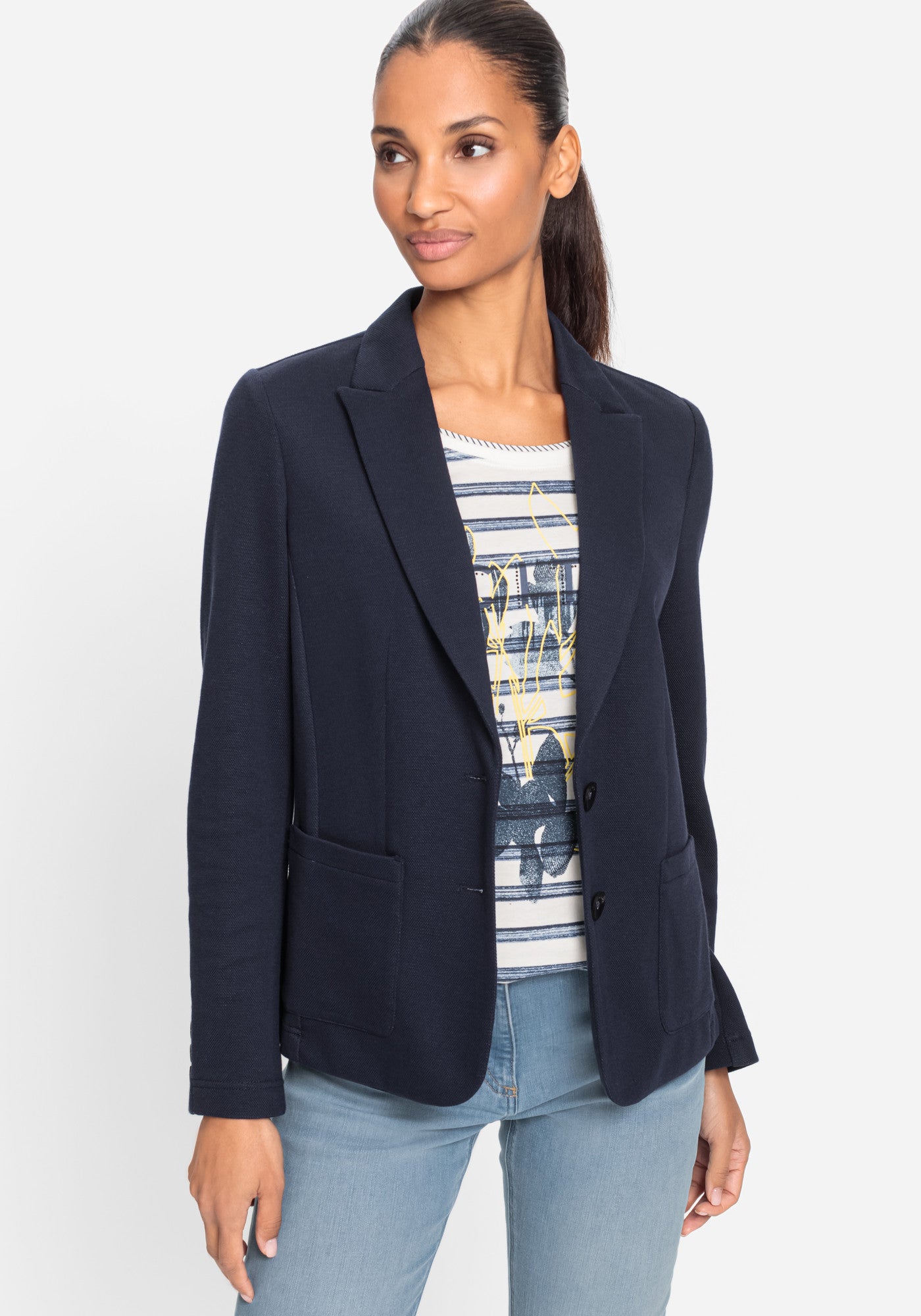 Navy Jersey Blazer