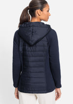 Load image into Gallery viewer, Navy Jersey Padded Jacket
