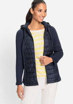 Load image into Gallery viewer, Navy Jersey Padded Jacket
