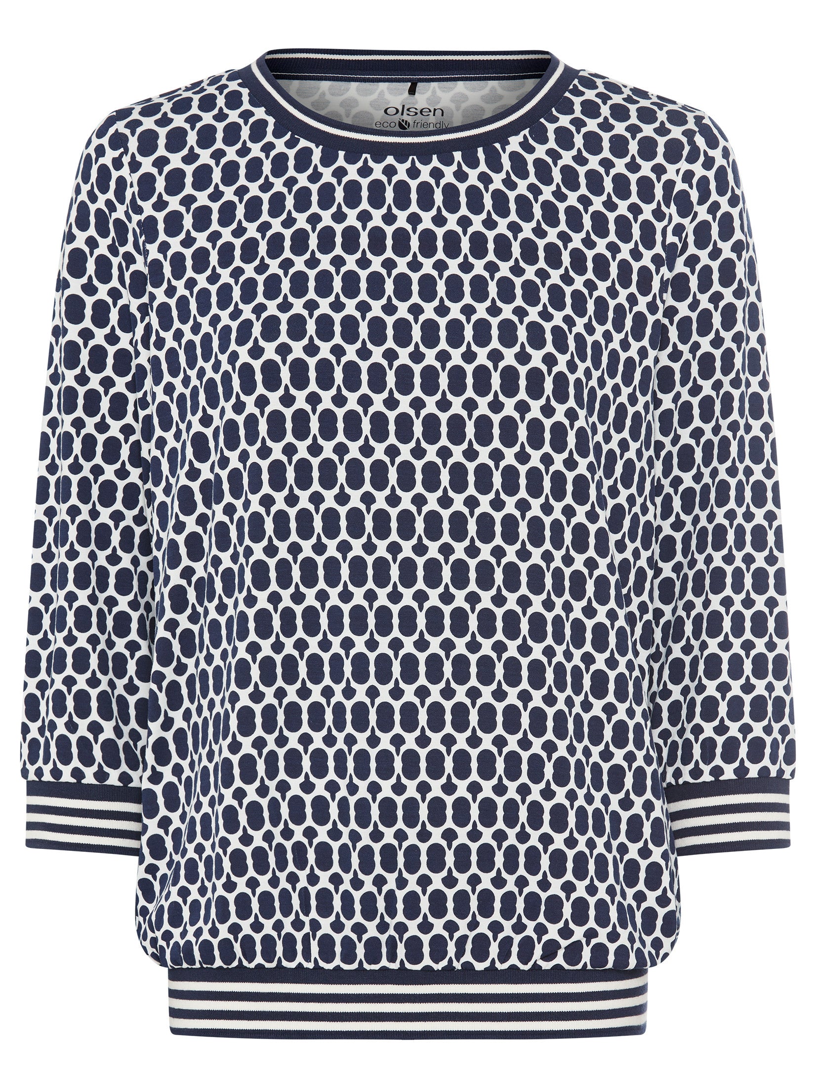 Navy Geometric Clara Top