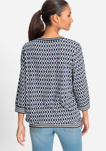 Load image into Gallery viewer, Navy Geometric Clara Top
