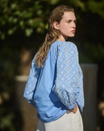 Load image into Gallery viewer, Blue Broderie Anglaise Blouse
