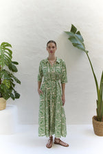 Load image into Gallery viewer, Green Floral Shirt Dress
