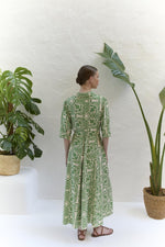 Load image into Gallery viewer, Green Floral Shirt Dress
