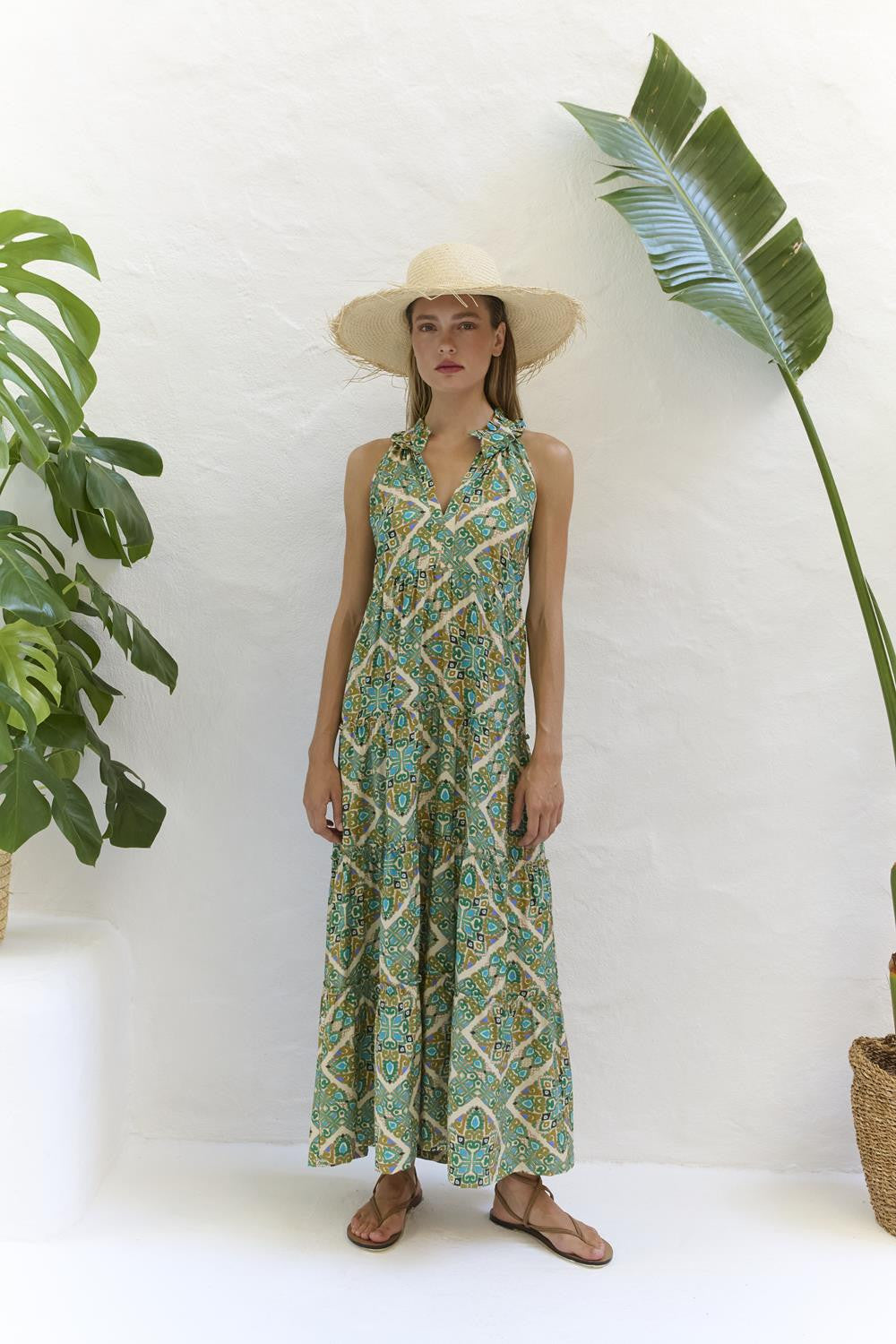 Green Sleeveless Maxi Dress