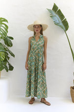 Load image into Gallery viewer, Green Sleeveless Maxi Dress
