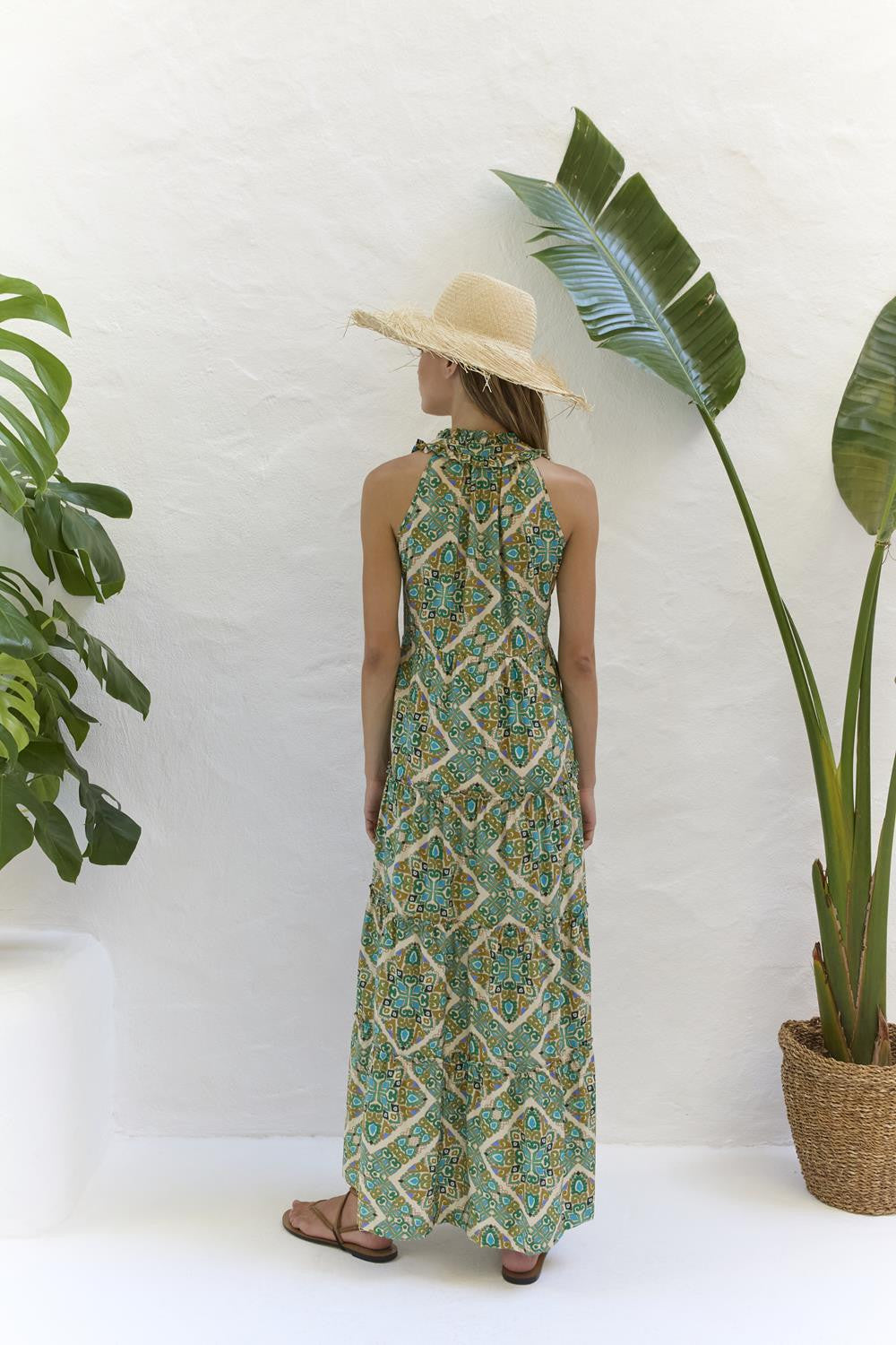 Green Sleeveless Maxi Dress