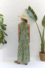 Load image into Gallery viewer, Green Sleeveless Maxi Dress
