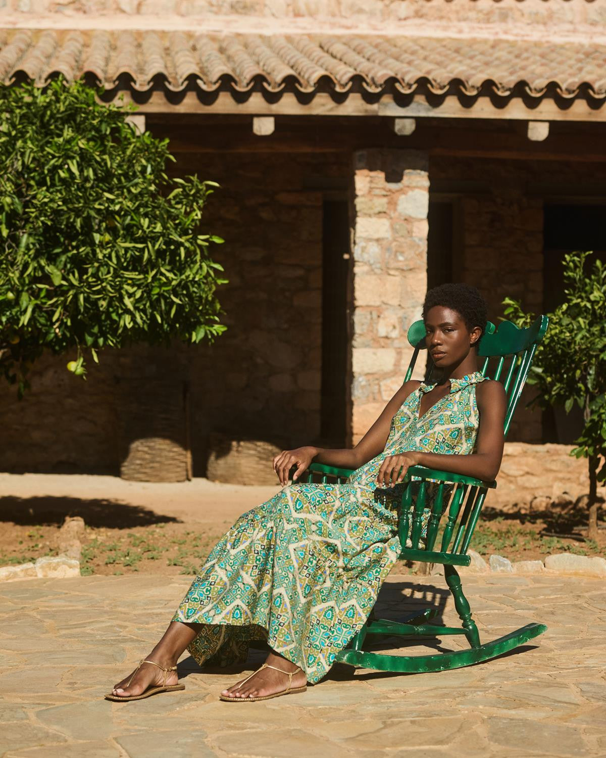 Green Sleeveless Maxi Dress