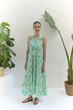 Load image into Gallery viewer, Aqua Sleeveless Maxi Dress
