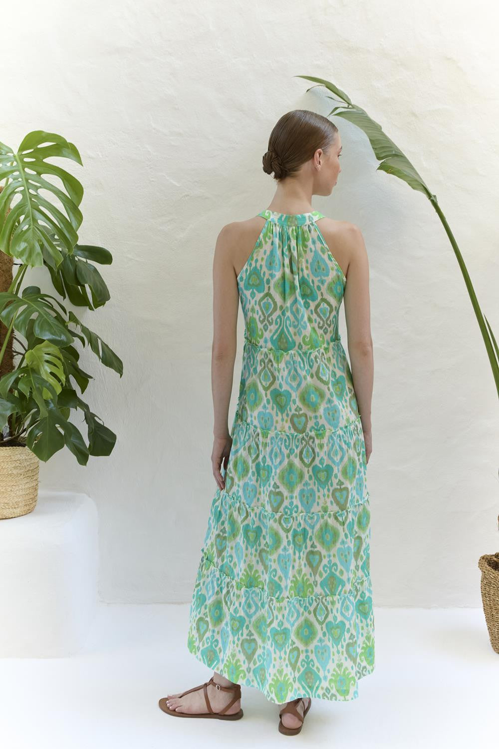 Aqua Sleeveless Maxi Dress