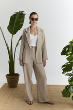 Load image into Gallery viewer, Beige Striped Trouser
