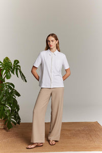 Beige Striped Trouser