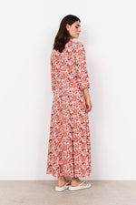 Load image into Gallery viewer, Peach Floral Shirt Dress
