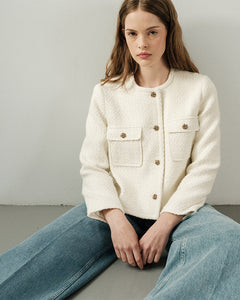 Ecru Prune Boucle Jacket