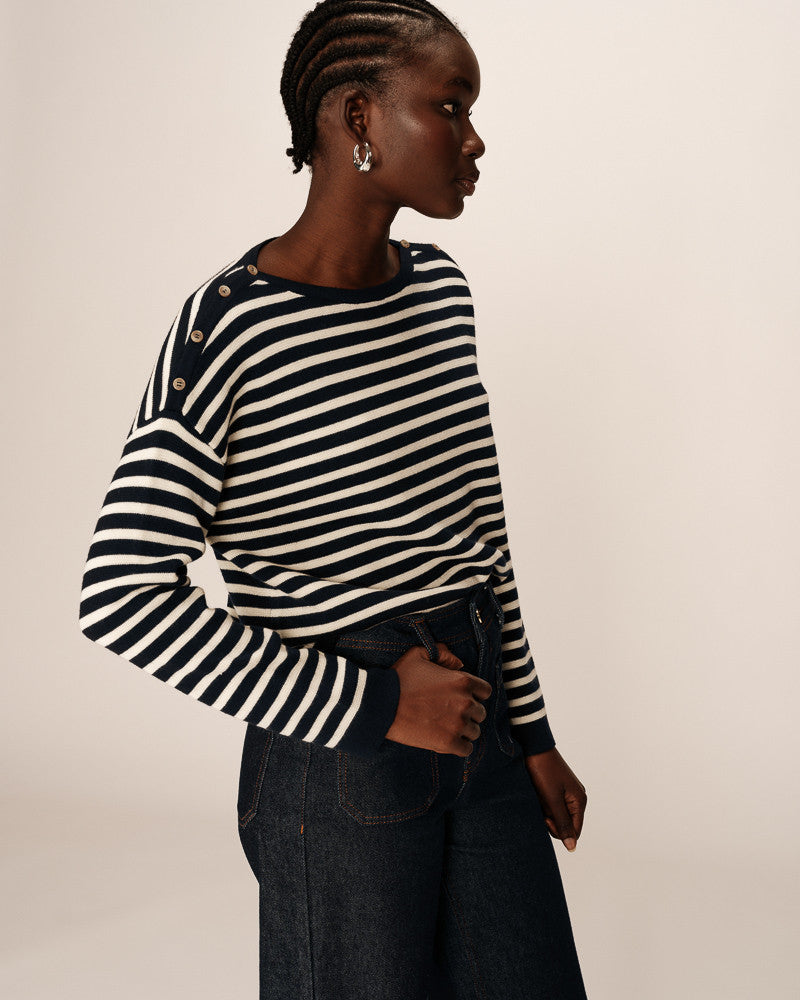 Navy Sailor Stripe Jumper