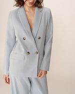 Load image into Gallery viewer, Blue Double Breasted Blazer
