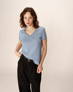 Blue V-Neck T-shirt