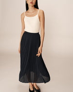 Load image into Gallery viewer, Navy Pleated Skirt
