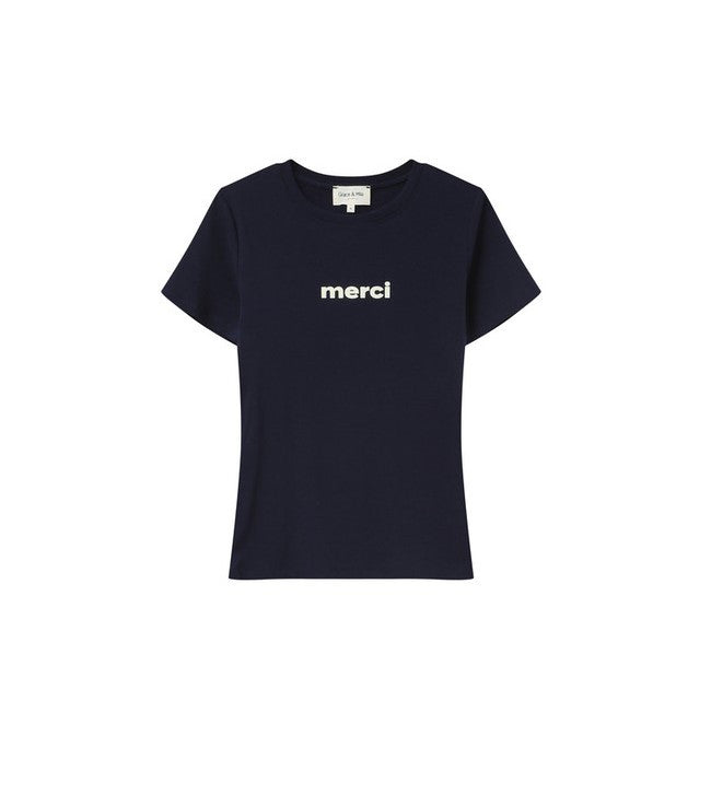 Navy Merci T-shirt