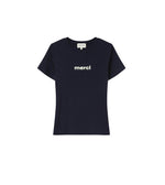 Load image into Gallery viewer, Navy Merci T-shirt
