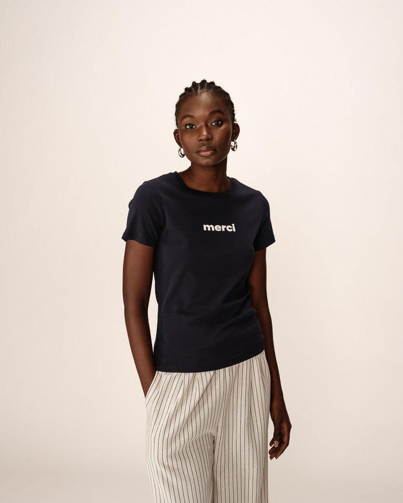 Navy Merci T-shirt