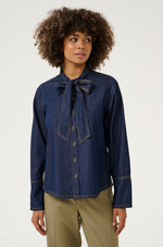 Load image into Gallery viewer, Denim Bow Shirt
