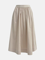 Load image into Gallery viewer, Cream Cotton Midi Skirt
