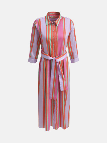 Multicoloured Striped Shirt Dress