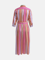 Load image into Gallery viewer, Multicoloured Striped Shirt Dress
