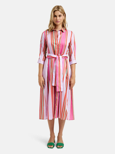 Multicoloured Striped Shirt Dress