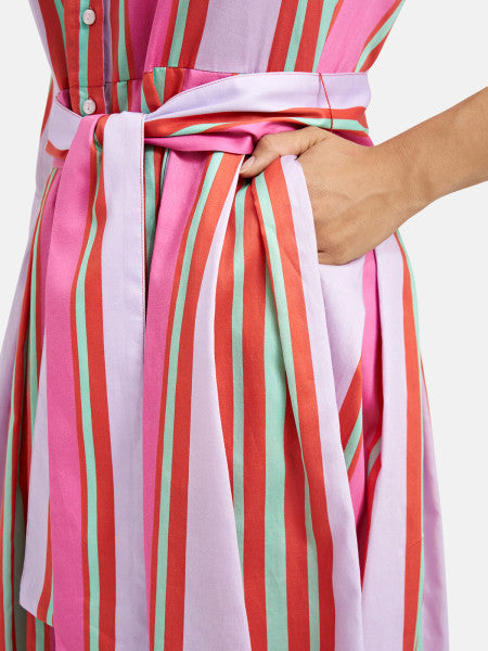 Multicoloured Striped Shirt Dress