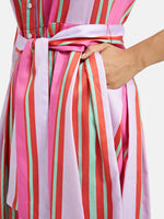 Load image into Gallery viewer, Multicoloured Striped Shirt Dress
