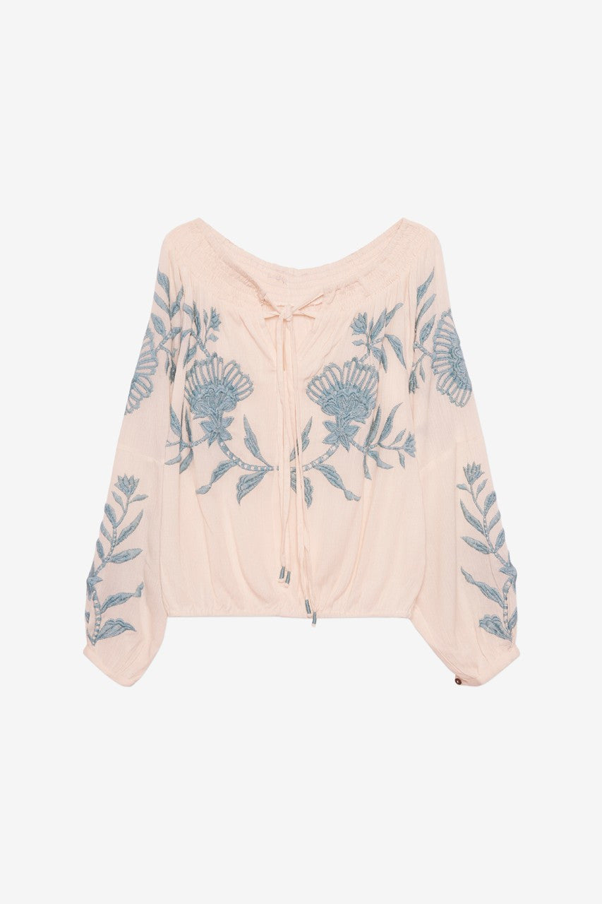 Cream Embroidered Blouse