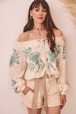 Load image into Gallery viewer, Cream Embroidered Blouse
